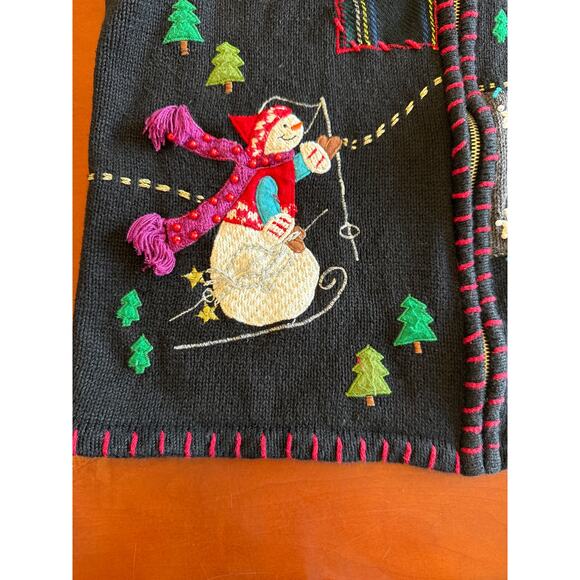Vintage Planet & Co Christmas Sweater Vest S Ugly Holiday Grannycore - Picture 7 of 9
